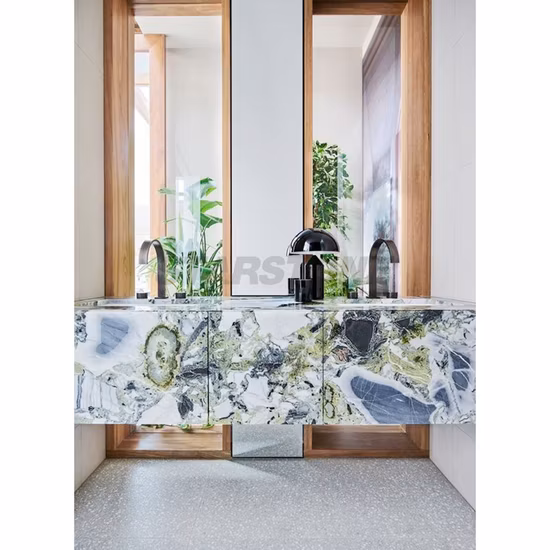 Natürlicher grün-weißer Luxusmarmorstein für Tisch/Boden/Wand/Arbeitsplatte